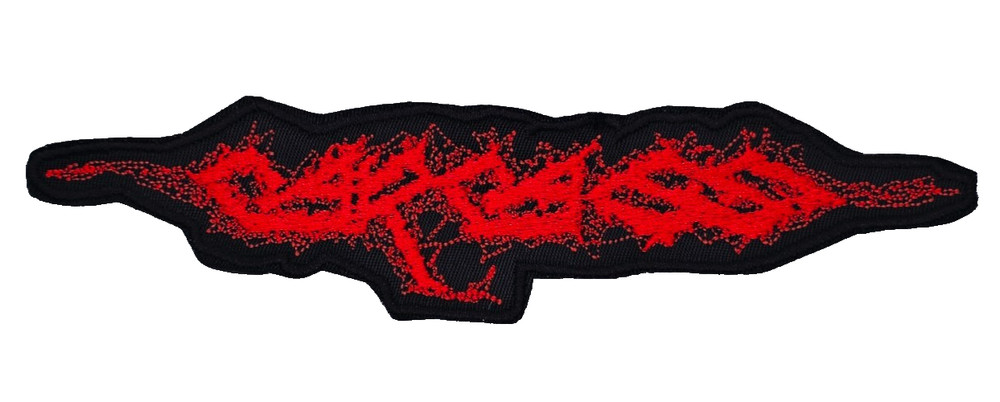 CARCASS RED LOGO (shaped logo) EMBROIDERED PATCH