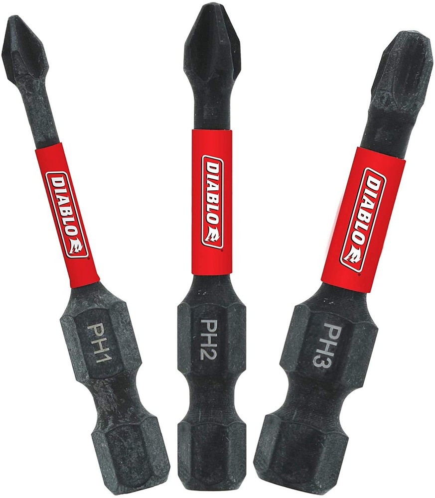 Diablo DPHV2-S3 2" Assorted Phillips Drive Bits (3-Piece)