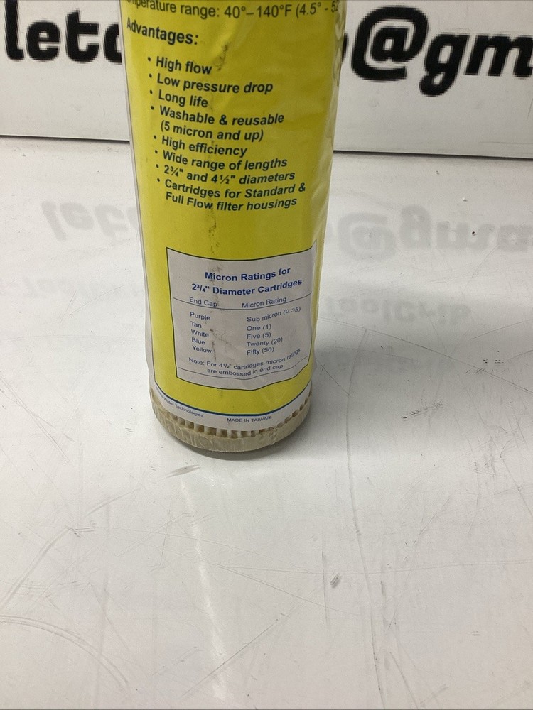 Flow-Max 10" × 2¾", 1 Micron Absolute Pleated Cartridge O-710