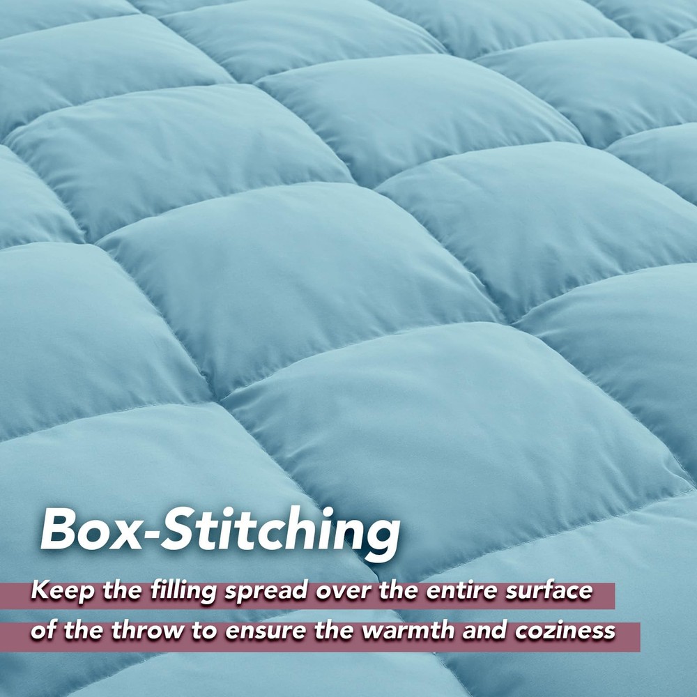 Lightweight Down Throw Blanket Feather Down Throw for Couch Sofa Soft Packabl...