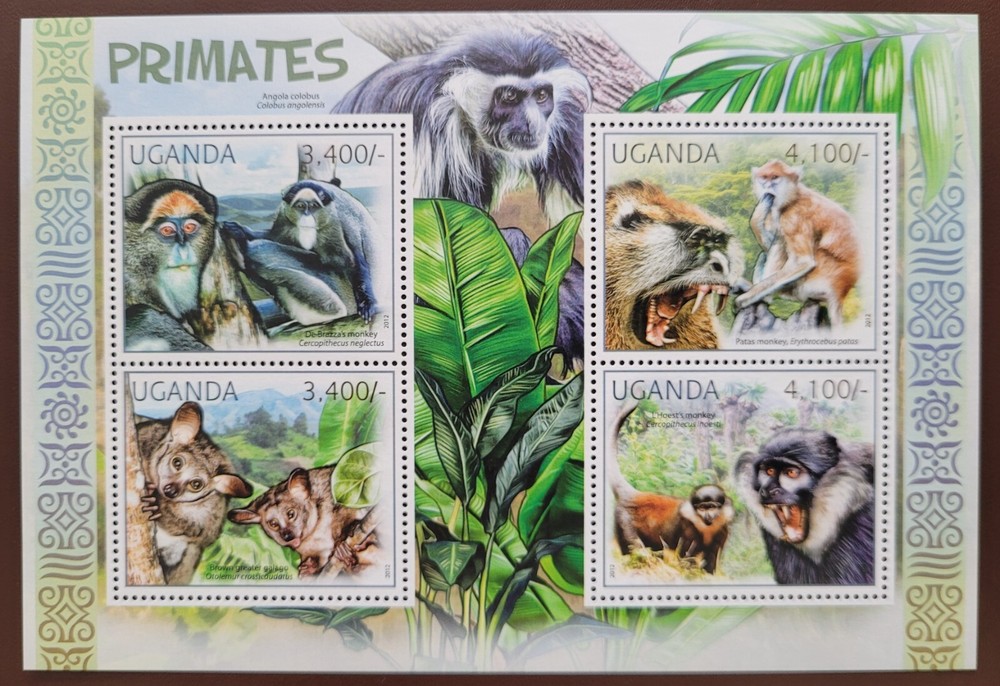 Uganda 2012 /  Fauna - Primates  / 4v ms