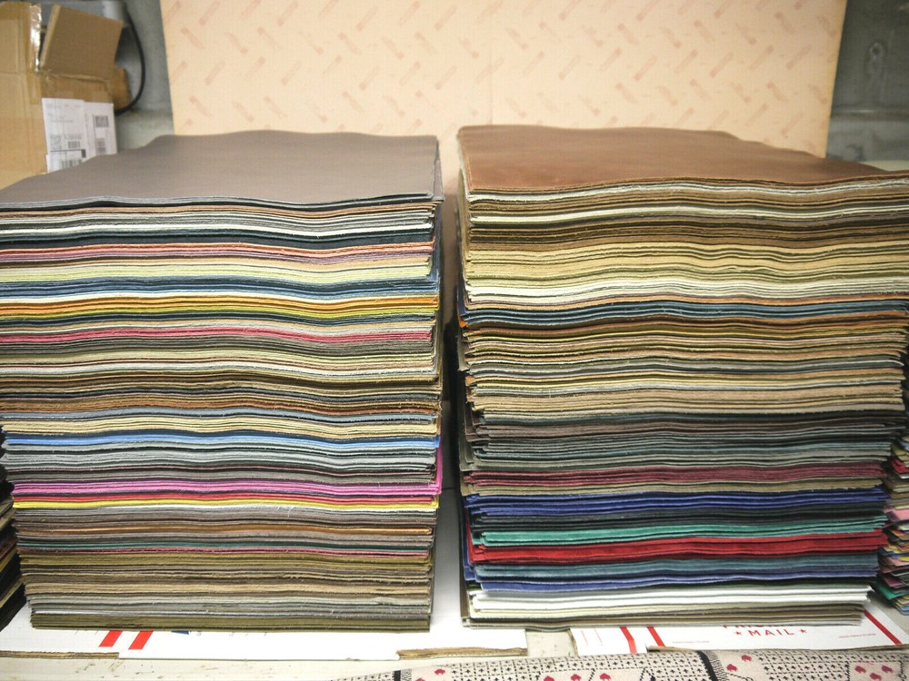 Large Leather panel 1 piece 18"x 24" mixed color. SPECIAL