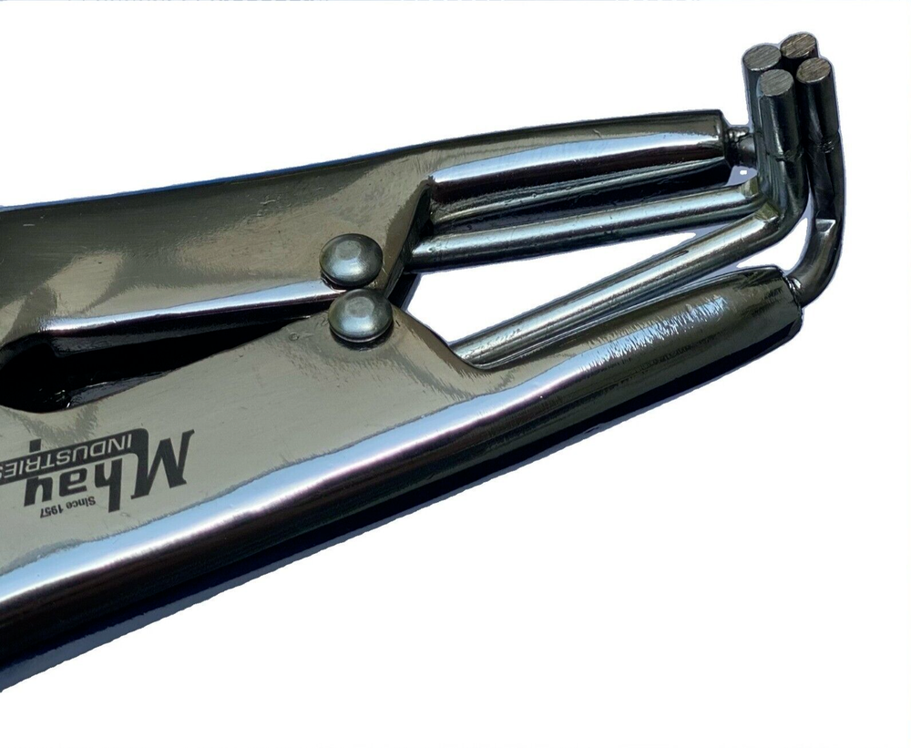 Professional Chrome Livestock Castration Elastrator Pliers + 100 Rubber Rings