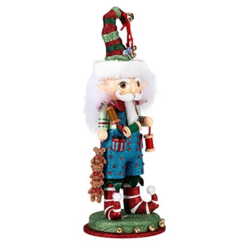 15-Inch Hollywood Elf with Teddy Bear Nutcracker