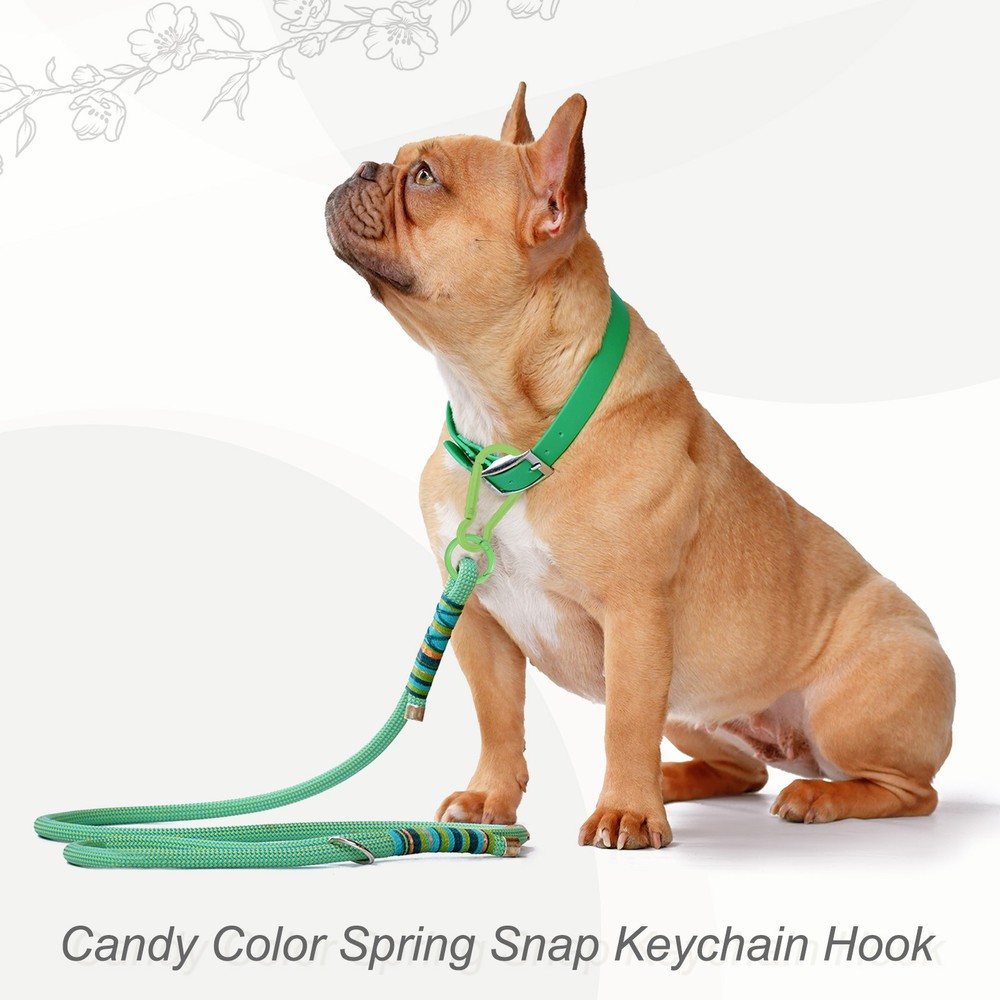 10Pcs Spring Snap Clip Candy Color Spring Snap Keychain Hook Pink