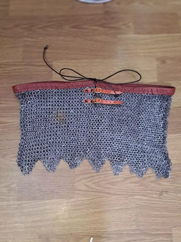 Medieval Chain mail Skirt 9mm Flat Ring Riveted Alternative Solid Rings Zig Zag