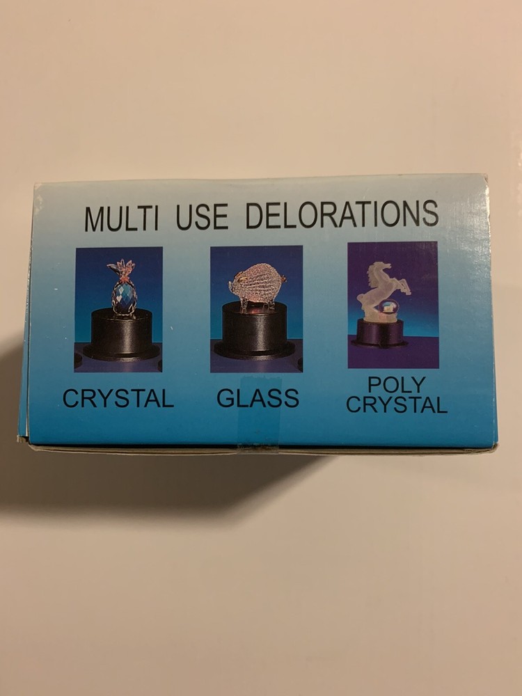 Rotating Lighted Display Stand (Black) - Multi Colored LED Lights, 360 Rotation