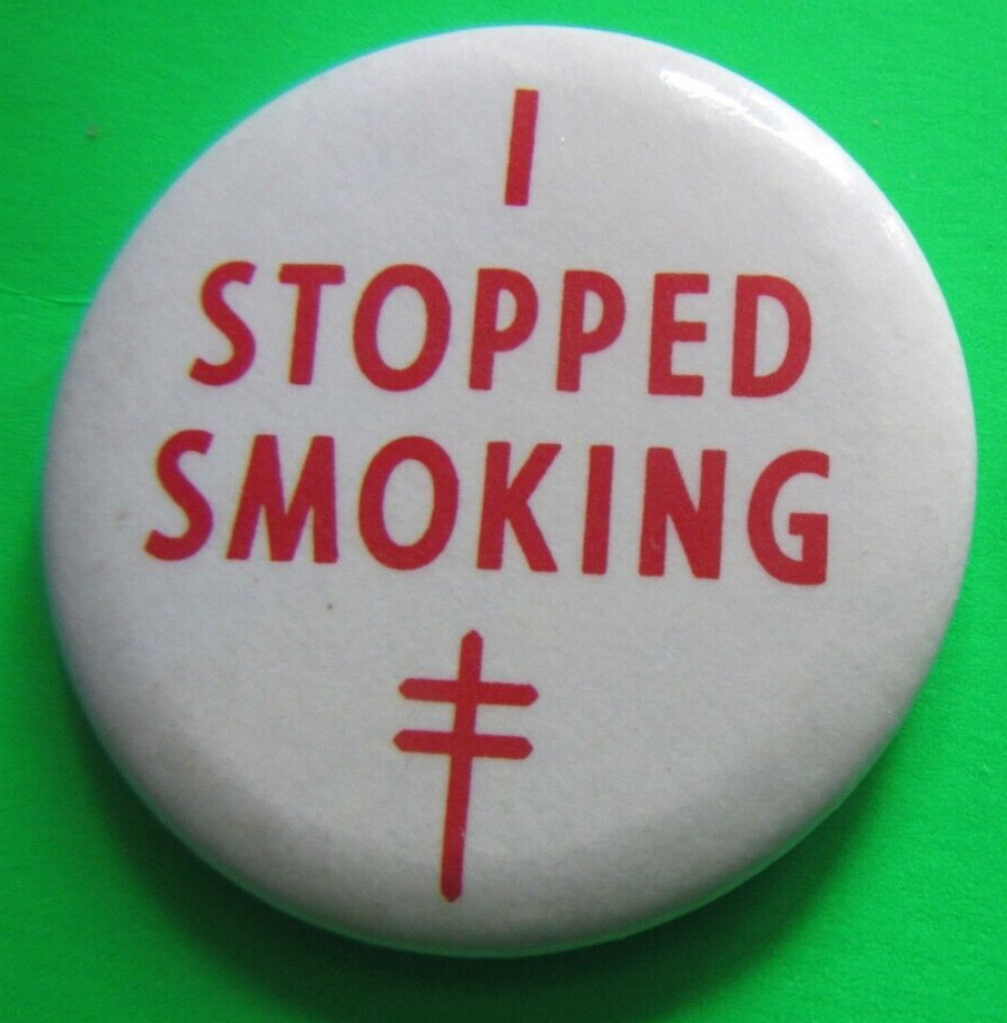 I Stopped Smoking Lung Association Pinback/button  Free Shipping