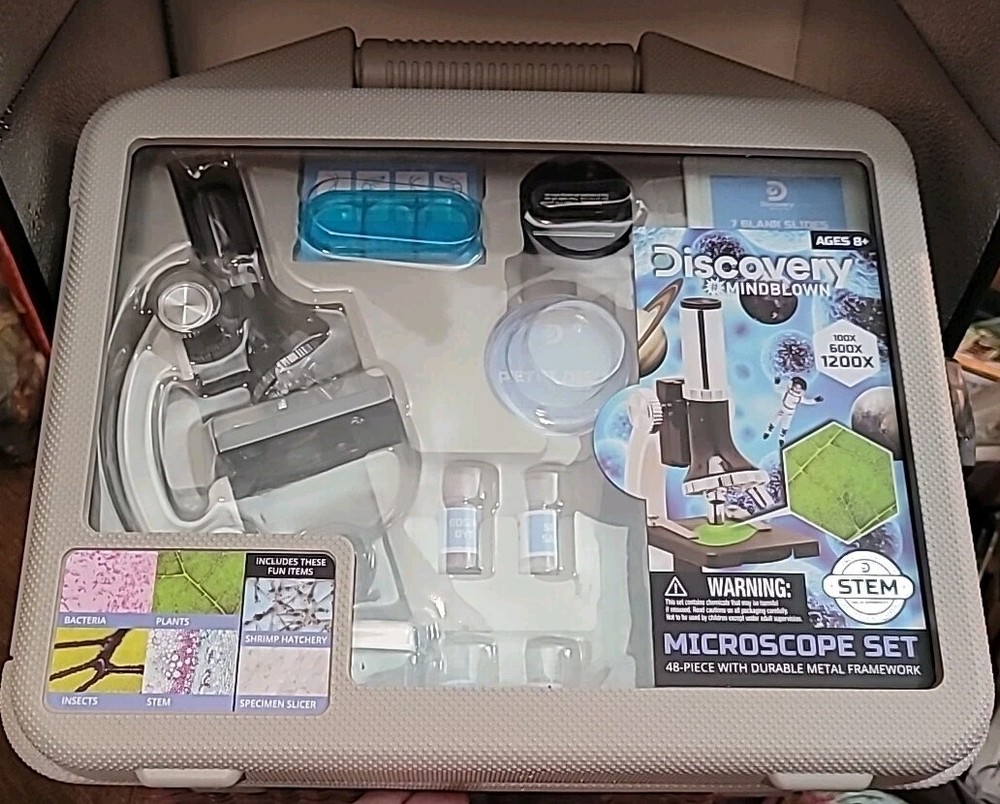 Educational Kids Discovery Mindblown Microscope Set/Case 48pc Stem 1200X Science