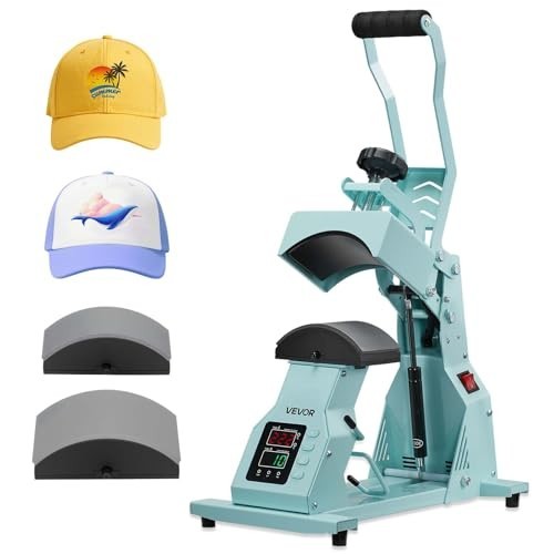Hat Heat Press Machine with 2 Interchangeable Platens, Precise Temp Control for