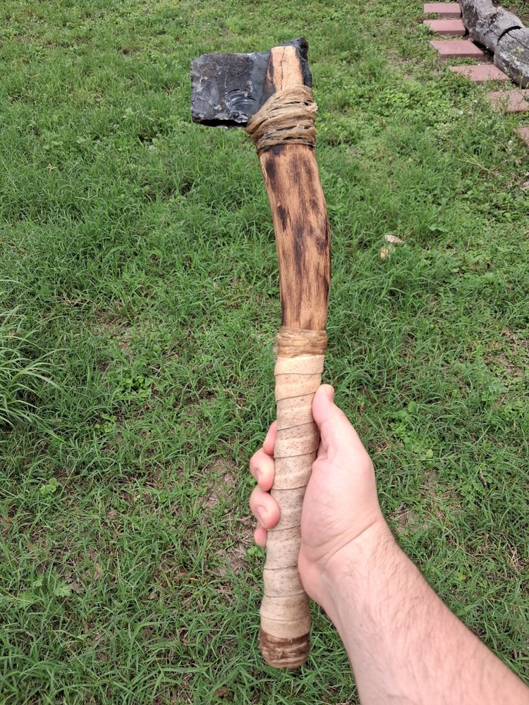 Primitive Style Obsidian Tomahawk