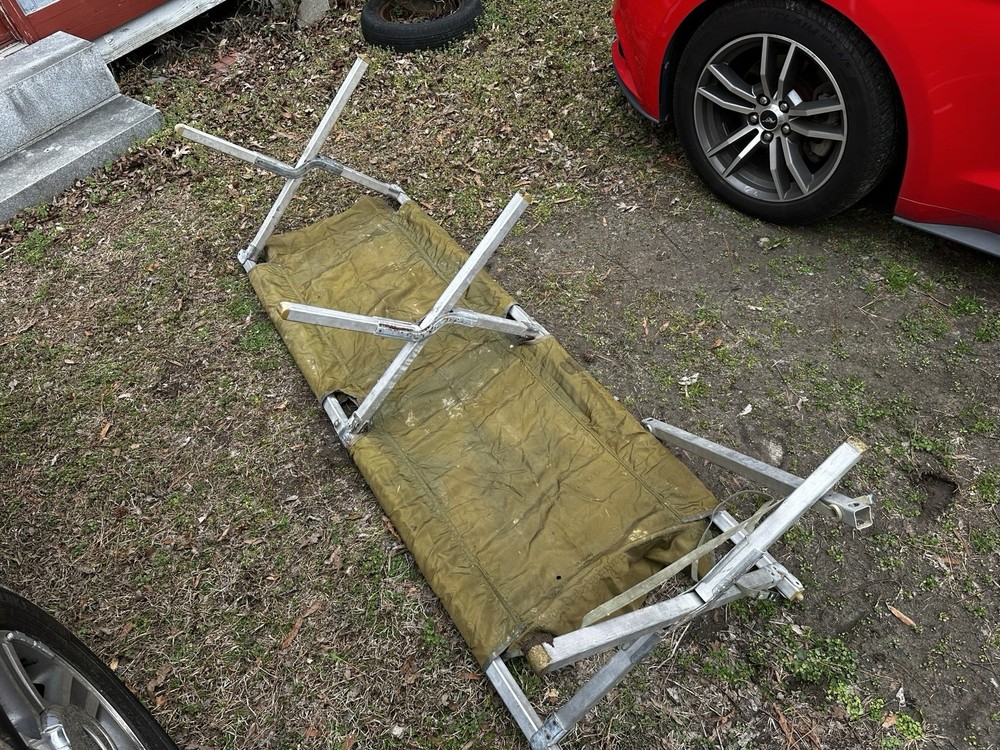 Vintage Aluminum Frame Folding Army Cot