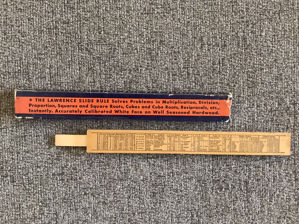 Lawrence 10 inch Slide Rule