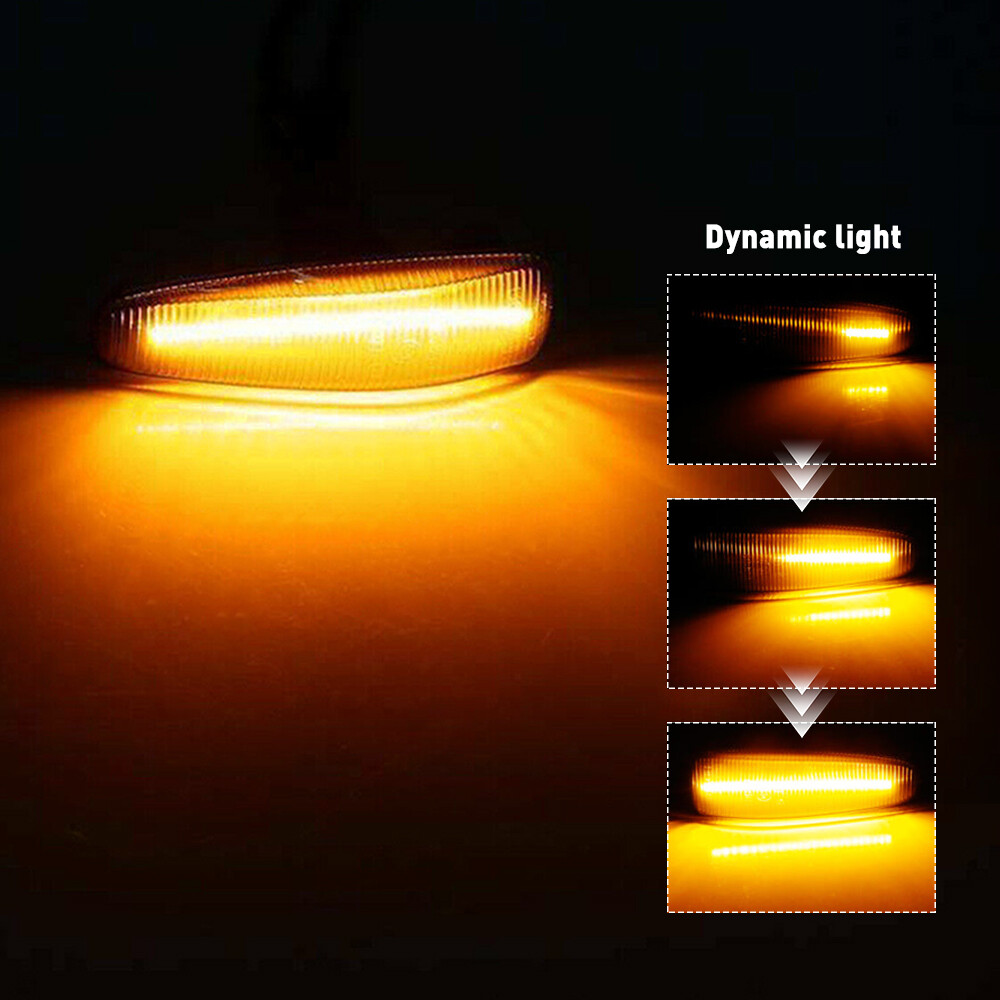 FOR MITSUBISHI LANCER EVO X AMBER SEQUENTIAL LED FRONT SMOKE SIDE MARKER LIGHTS