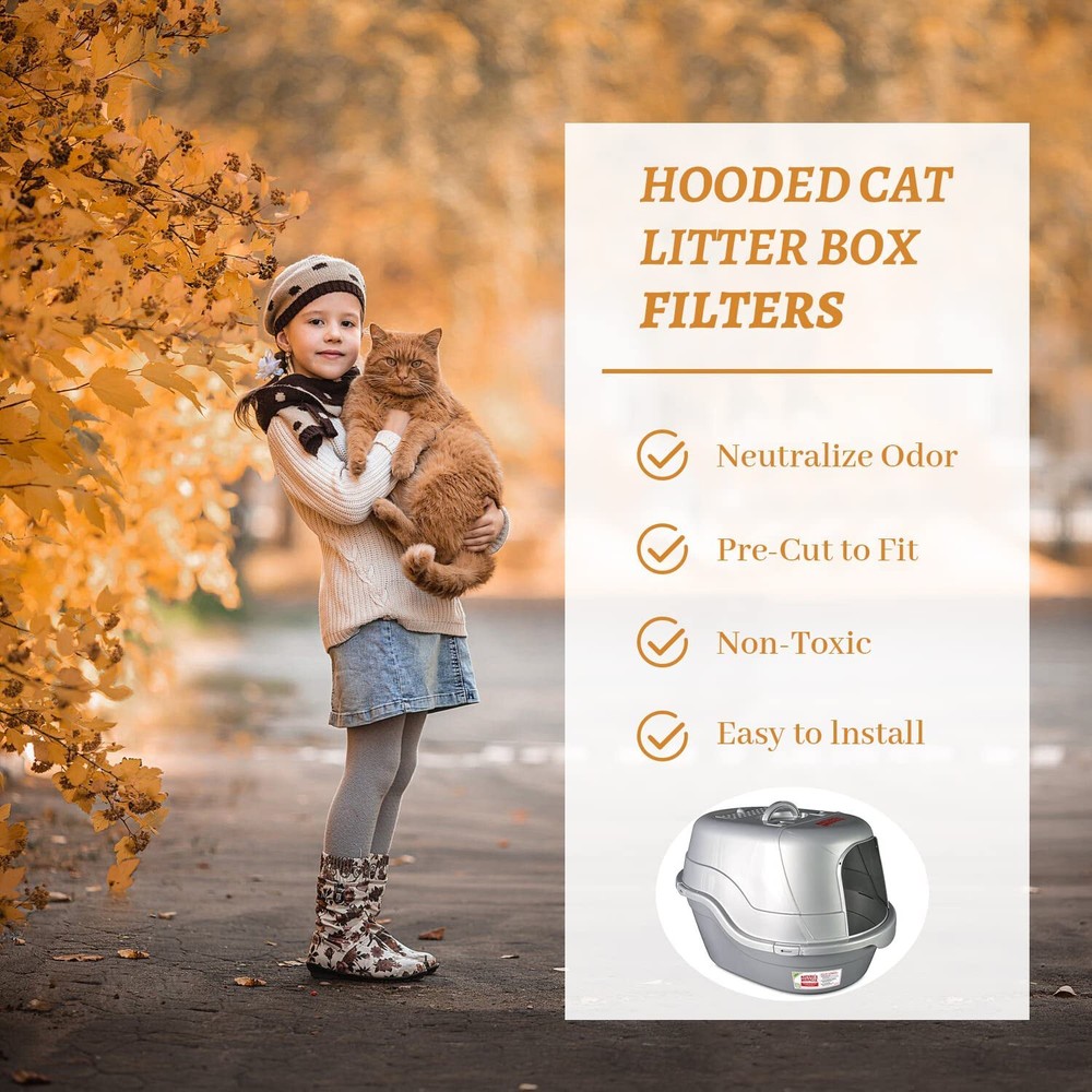20Sheets Premium Activated Carbon Filters Cat Litter Boxes Charcoal Filter Mat