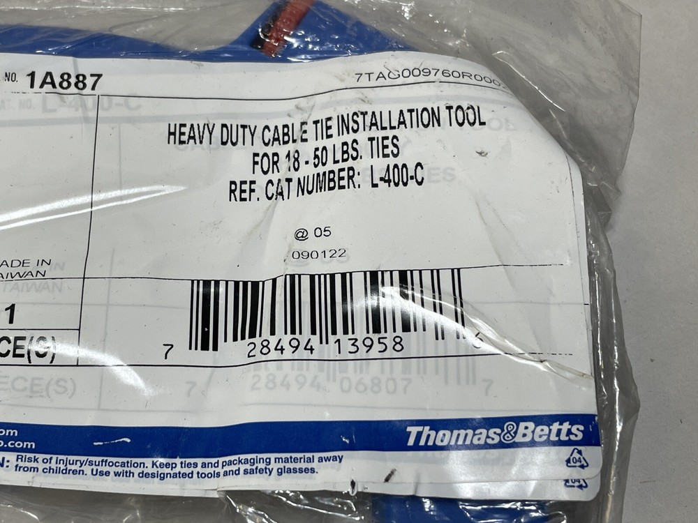 THOMAS & BETTS Cable Tie Gun Tool L-400-C 1A887