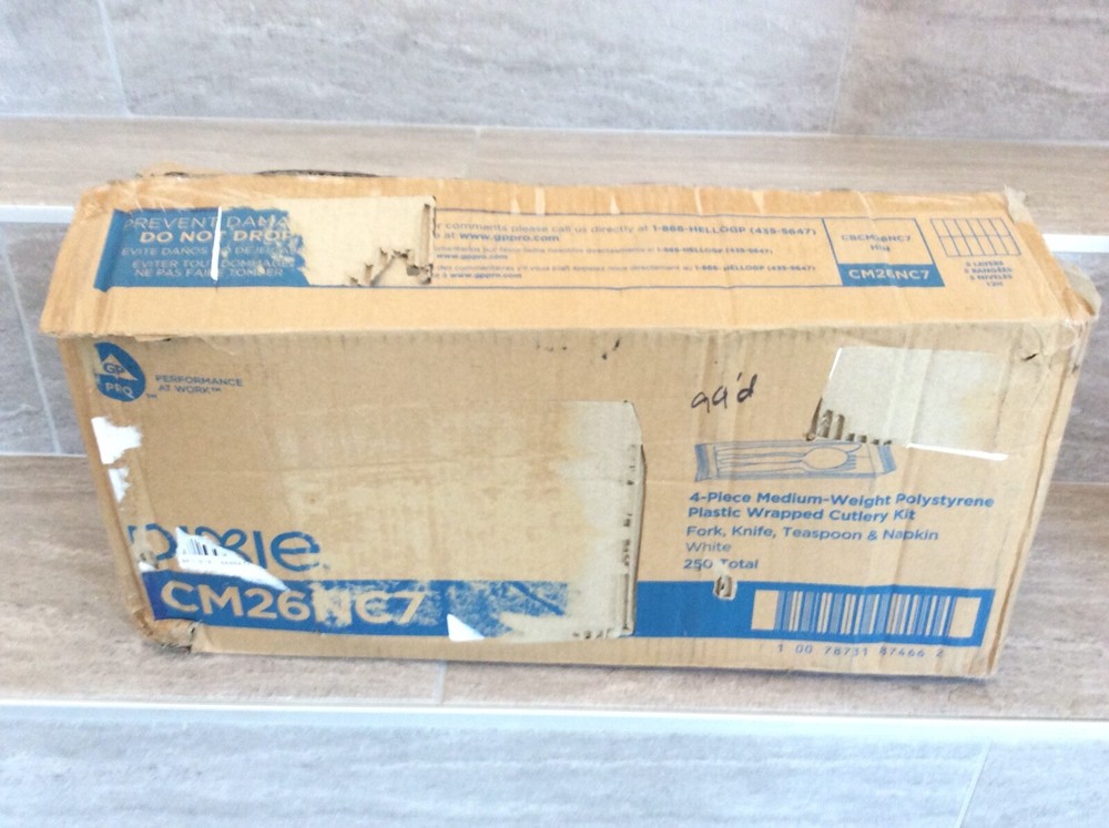 Dixie CM26NC7 Wrapped Tableware Fork/Knife/Spoon/Napkin White 250 Pack