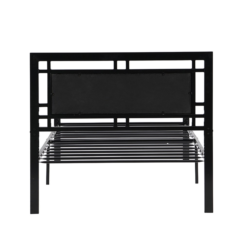 Modern Twin Size Bed Frame Metal Platform Bed Frame Sturdy Slat Support Black US