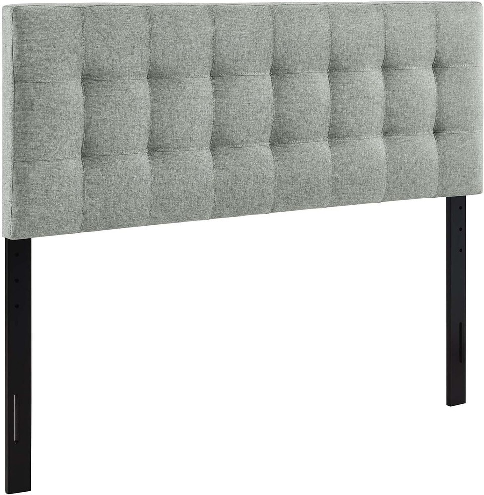 Modway Lily Tufted Linen Fabric Upholstered Full Headboard in Gray