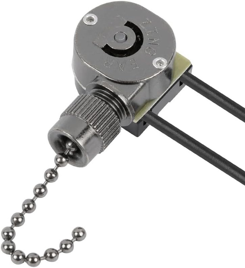 Hunter Ceiling Fan Light Switch ZE-109M - Pull Chain On/Off Switch - Black Chain