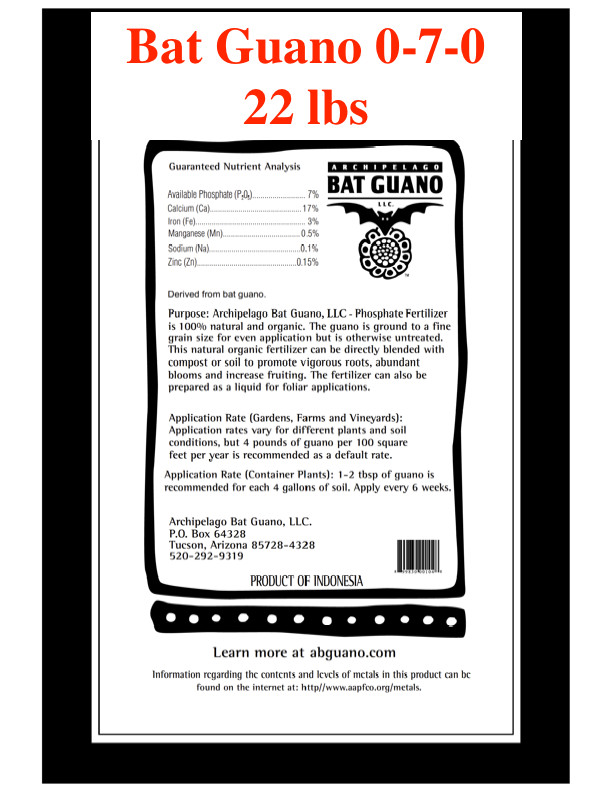 Bat Guano 0-7-0, 22lbs
