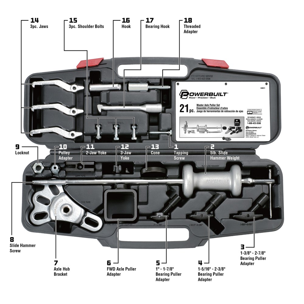 Powerbuilt 21 Piece Master Axle Puller Kit - 648611