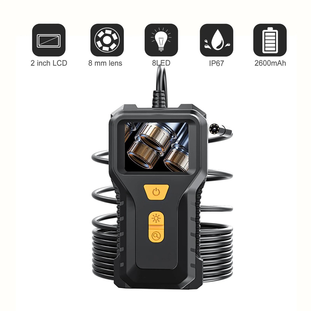 Handheld Endoscope Camera HD 1080P Borescope Tools with 2 INCH Scope Camera