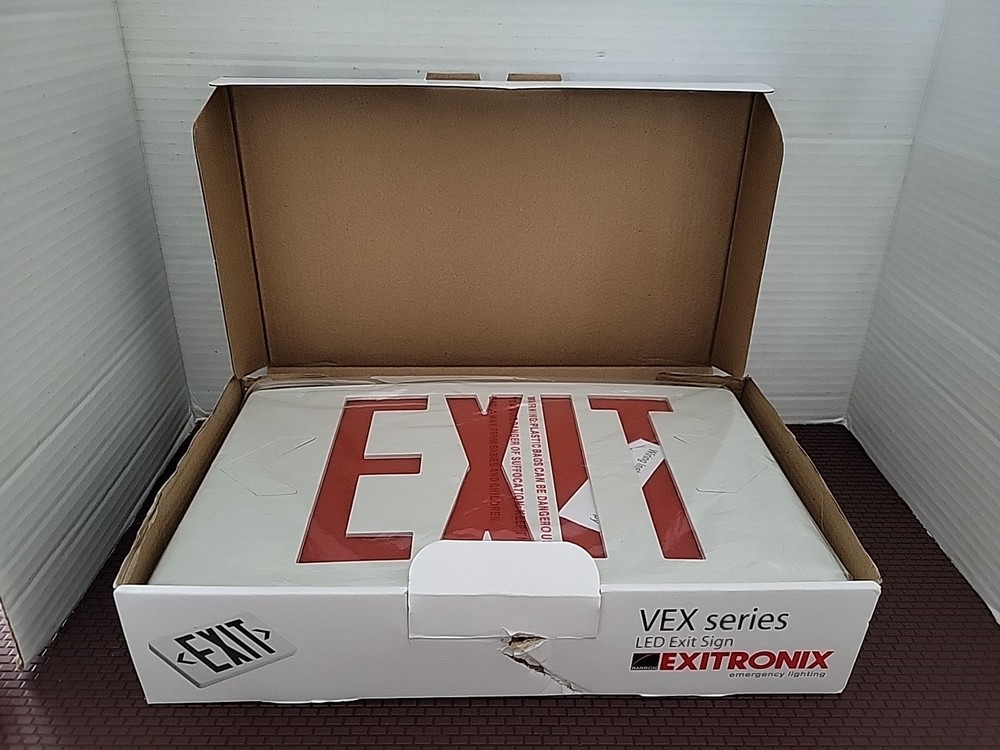 Exitronix emergency lighting Thermo Plastic LED EXIT SIGN VEX Series
