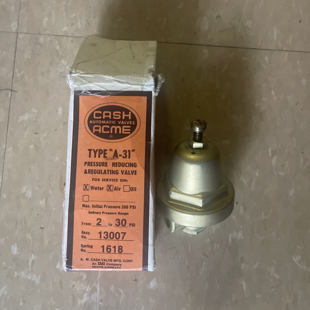 Cash, Automatic Valves, Ackley Type A-31 Pressure Reducing Regulator Valve