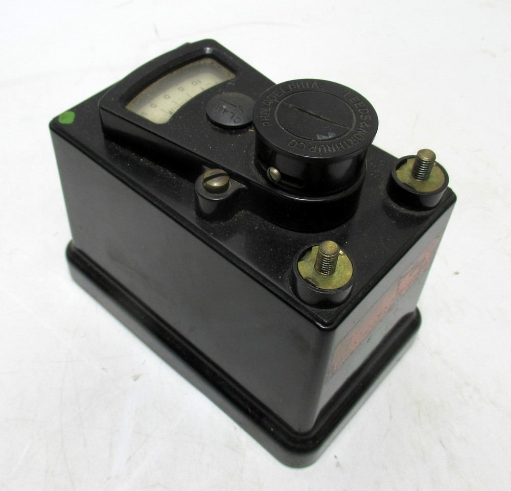 Antique Leeds & Northrup DC Microammeter Galvanometer Electrical Meter 4.5"