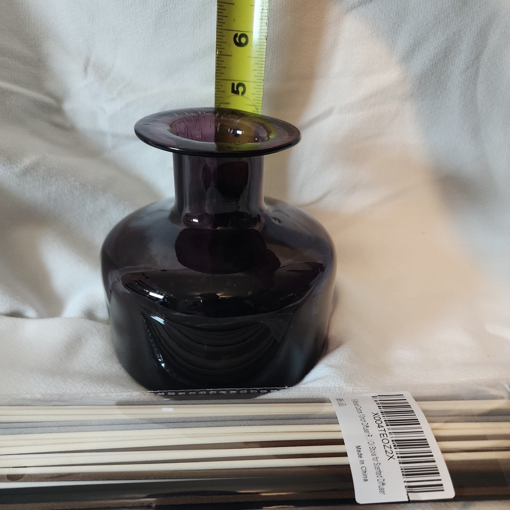 70s Style Purple Glass Reed Diffusers Bottle with 50 Reed Diffuser Sticks