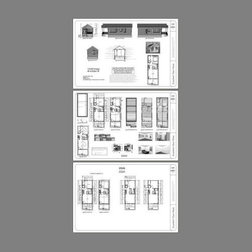 14x32 Tiny House -- 447 sq ft -- PDF FloorPlan -- Model 1R