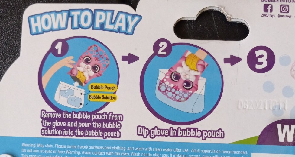 📫(2 pack )ZURU Glove-A-Bubbles Bubble Maker. Lot#2