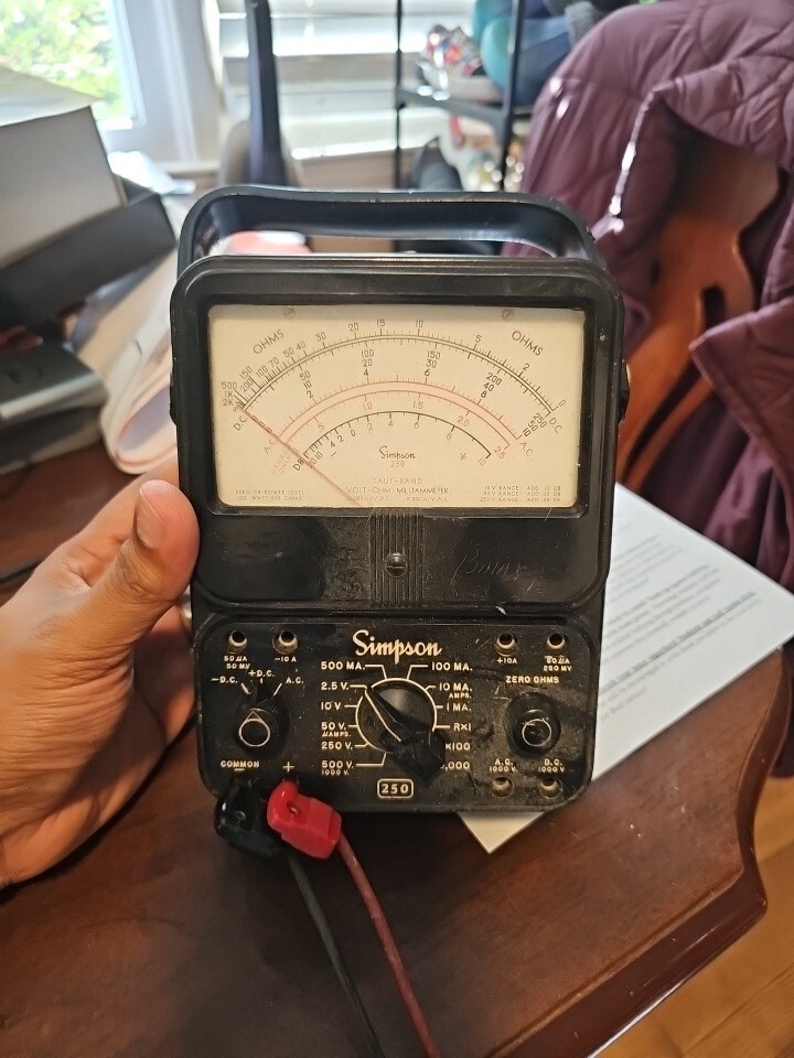 Simpson 250 Milliammeter  RARE UNTESTED VINTAGE