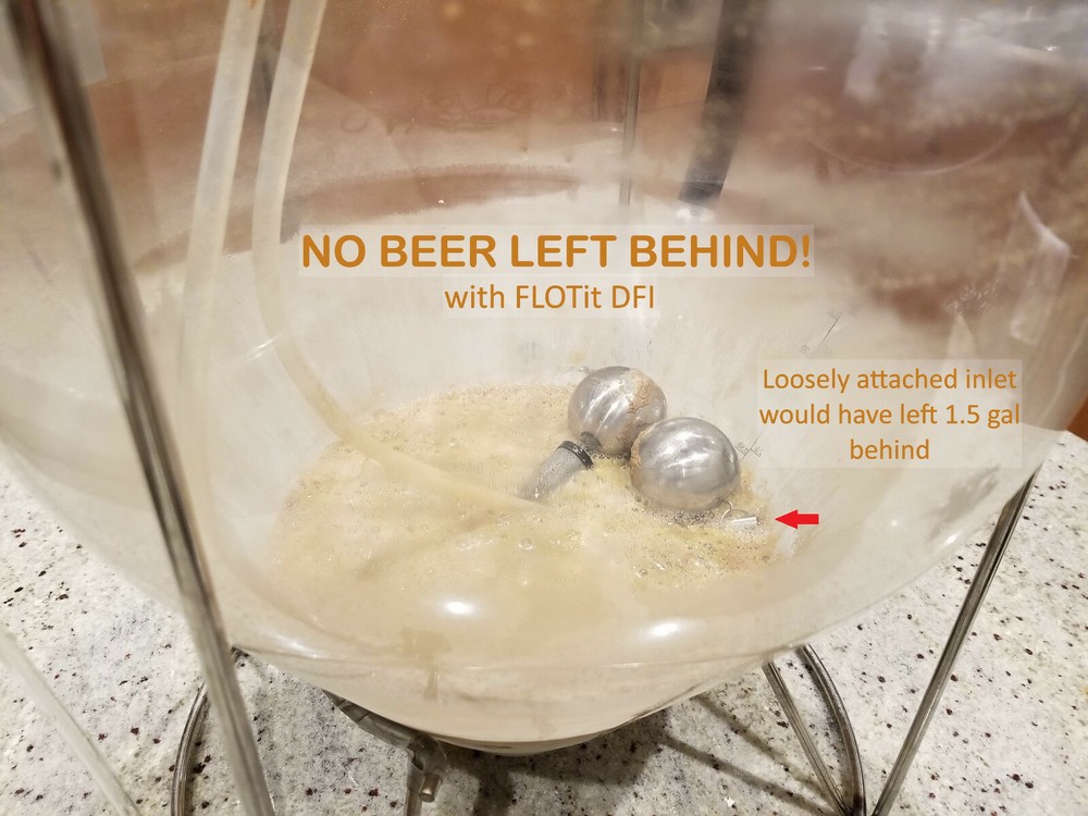 Floating Dip Tube DFI (Double Filter Inlet) for Keg Buoy, Fermzilla, All Rounder