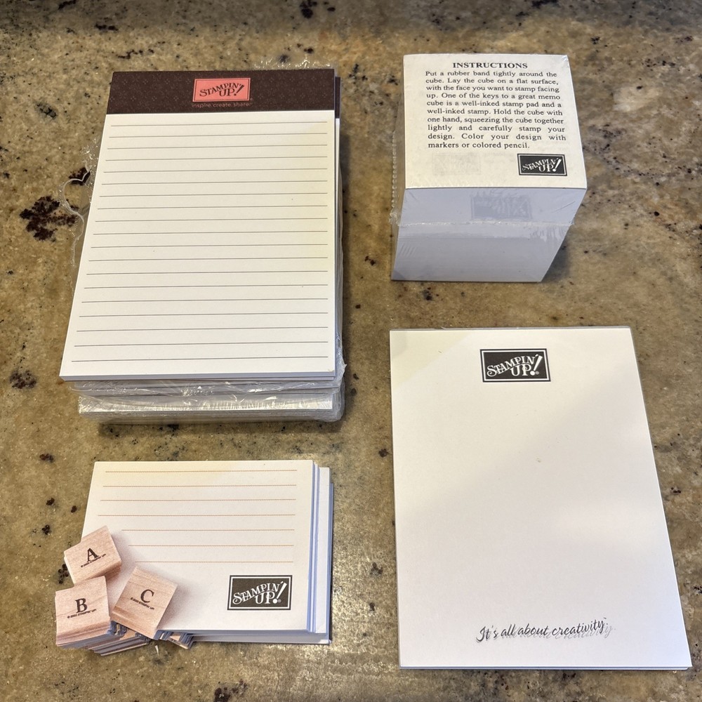 Stampin Up note pads, cube sticky notes paper