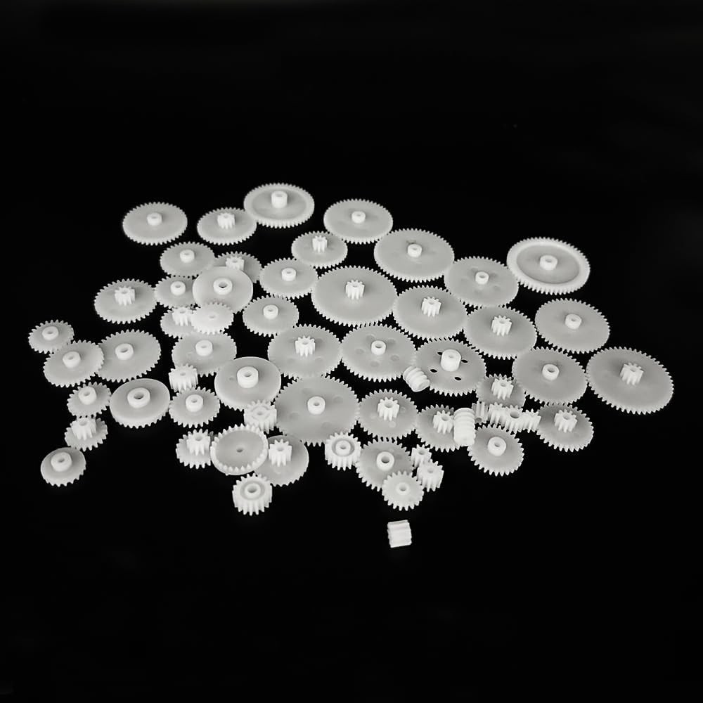 58PCS Small Gear Set: Module 0.5 for DIY Models & Robotics - Plastic Gears