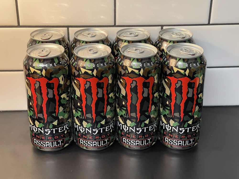 Eight (8) Monster Assault Full 16oz Cans