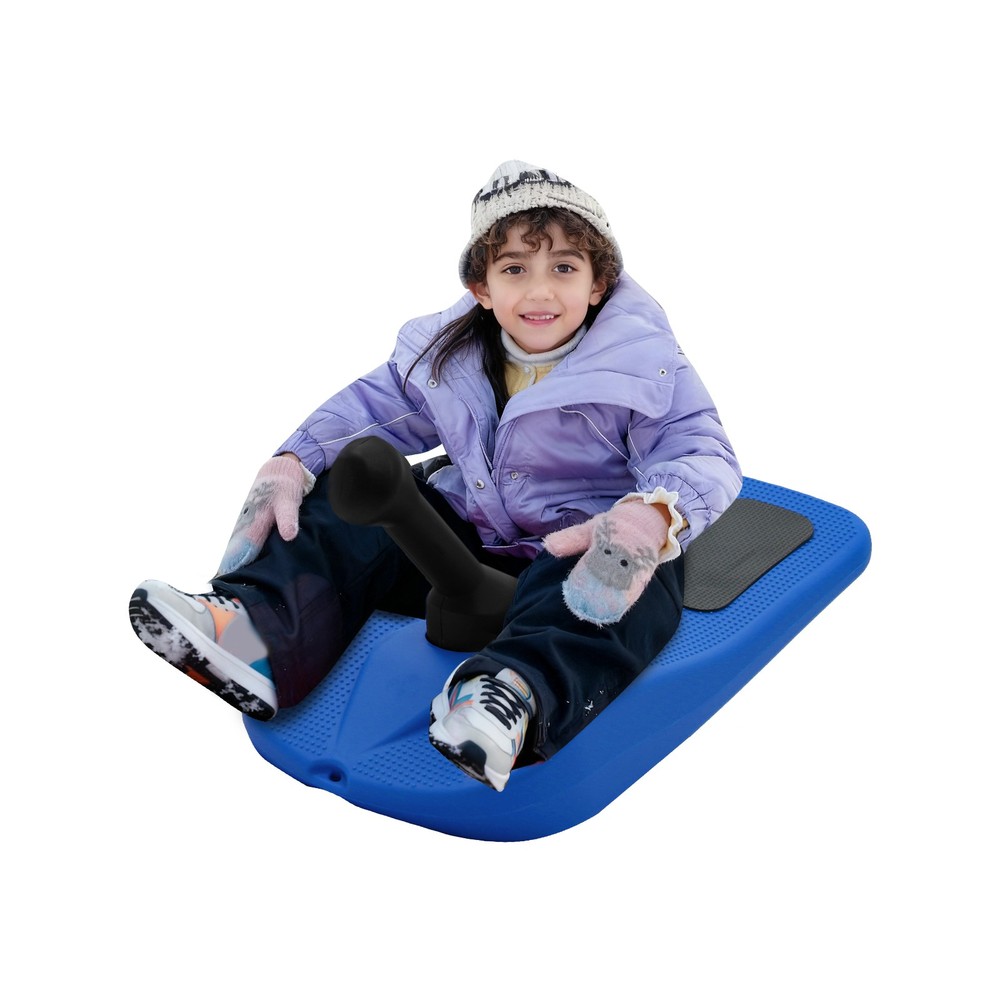 Sled Snow Board Tool Sledding Snowboard w/ Handle & Pull Rope for Kid Winter Fun