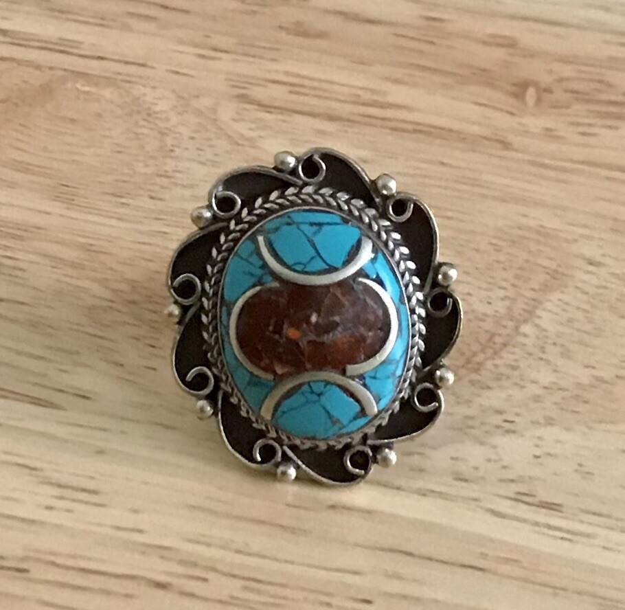 Turquoise Coral Ring