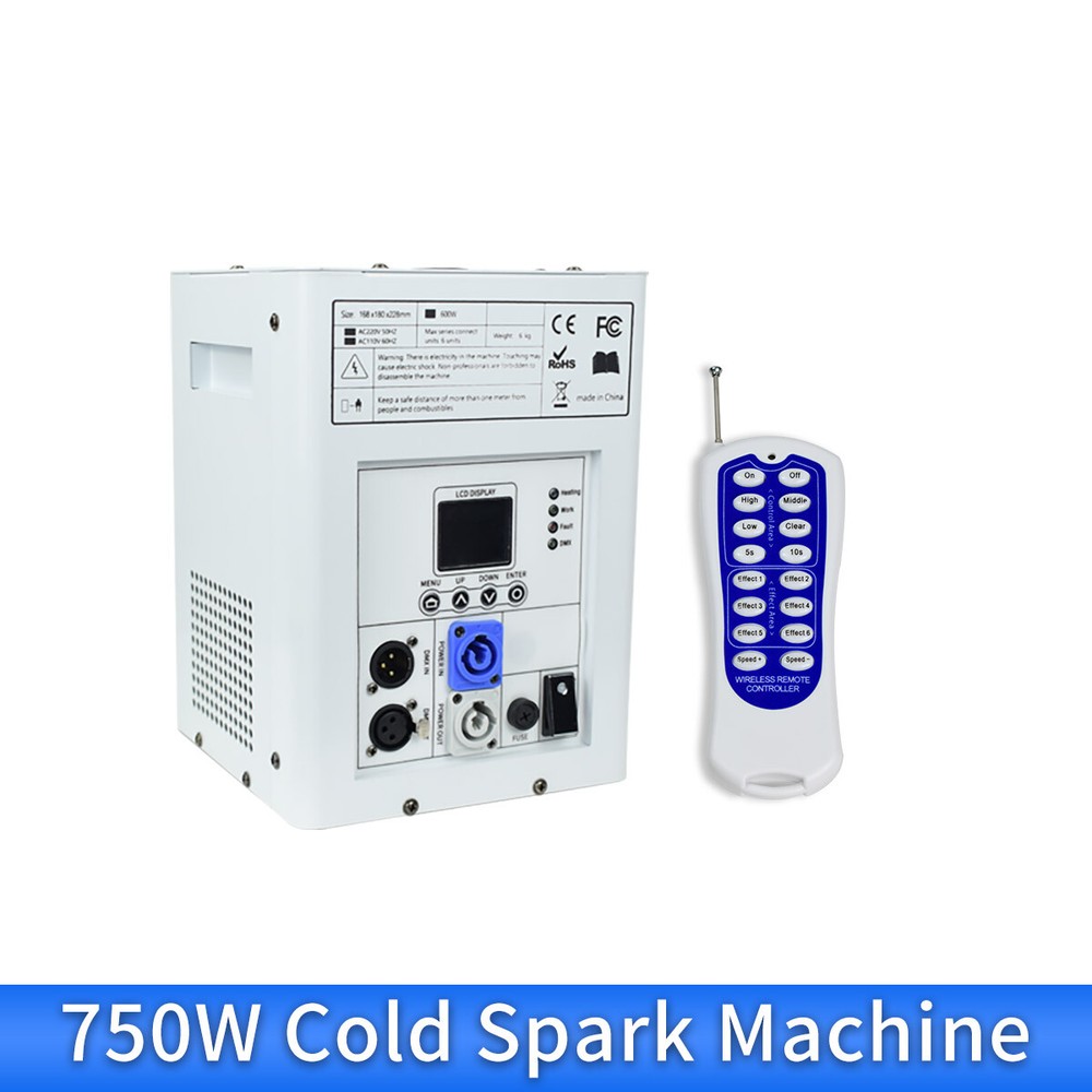 2X Cold Spark Machine DMX512 Spark Firework Machine with Flight Case White