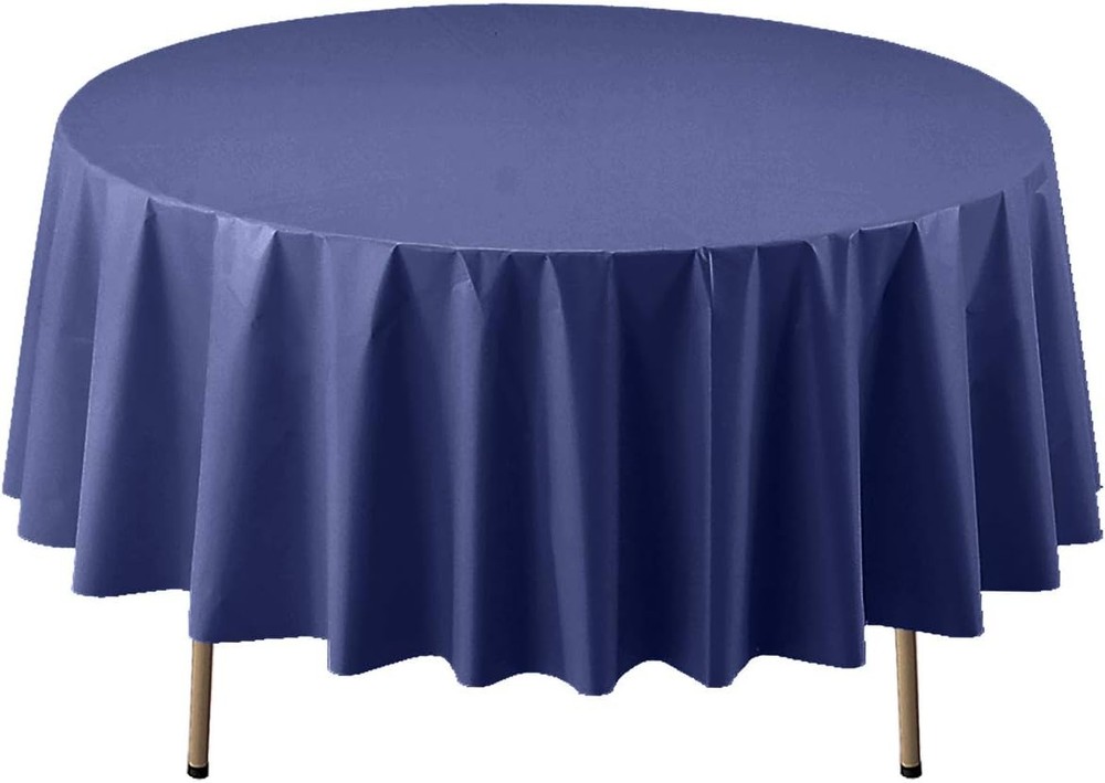 Disposable Heavy Duty 84" Round Plastic Table Cover/ Tablecloth 3-Count Kelly