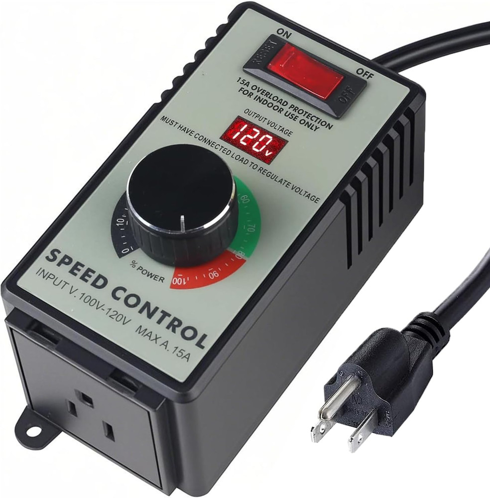 AC Motor Speed Controller 120V 15A Max - Variable-Speed Controller & Fan Speed C