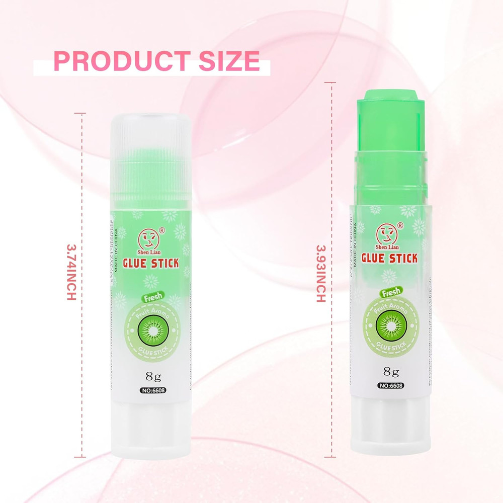 Colored Glue Sticks, Transparent, Strong Adhesive, Quick-Drying, Versatile, Stic