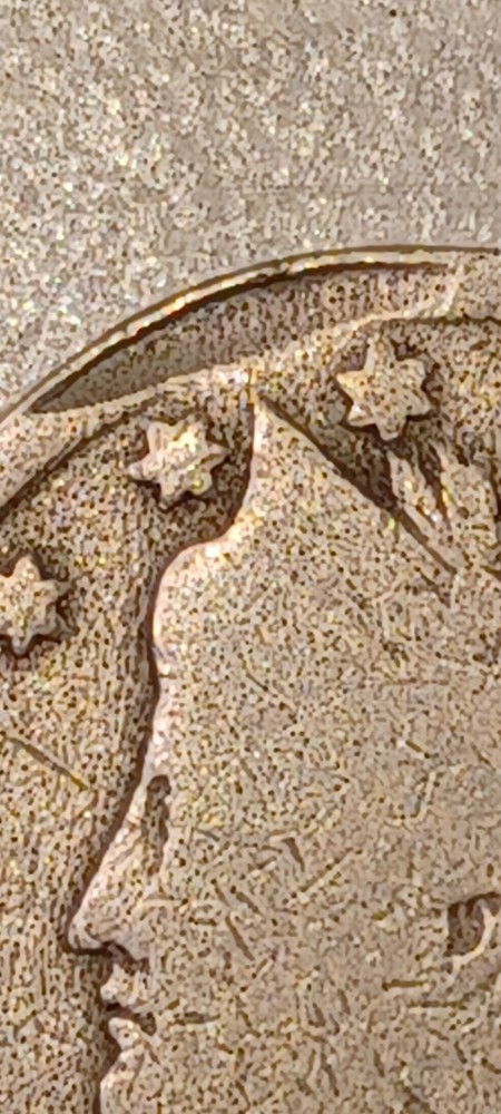 1911 V Nickel Planchet Defect Obverse