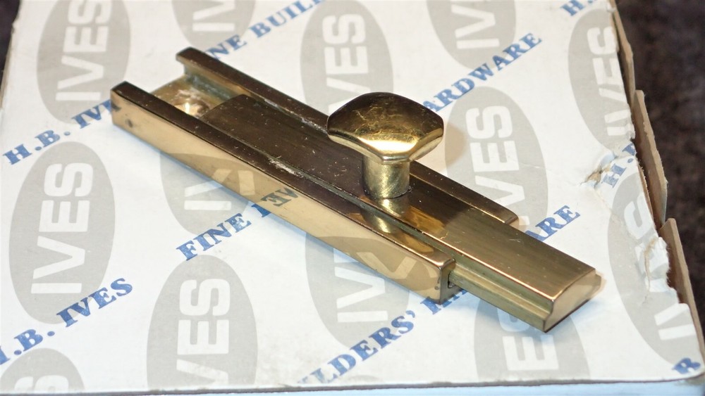Ives 84-B3, 2-1/2" Modern Slide Bolt, Solid Brass Bright Brass Finish (G17)