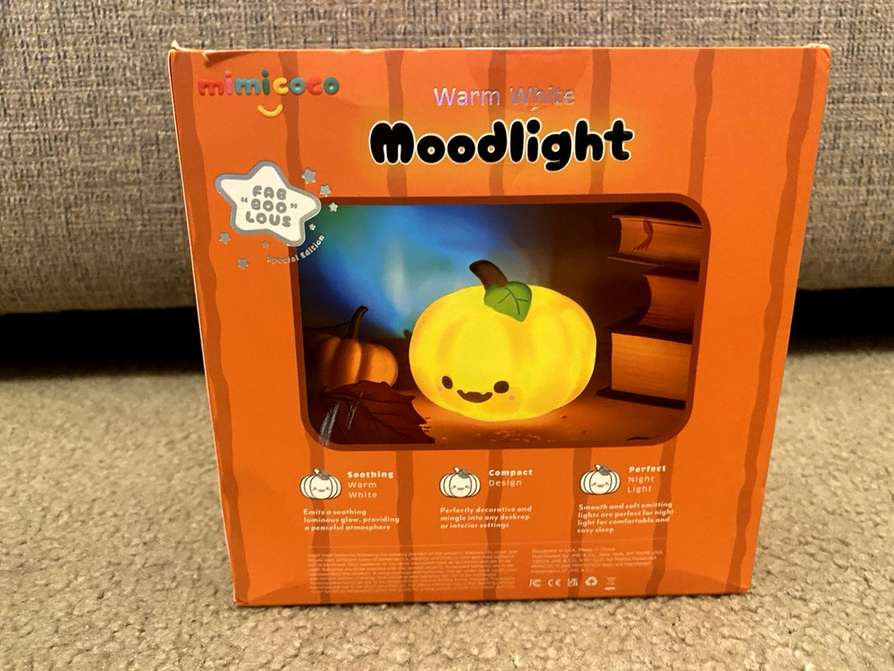 MIMICOCO PUMPKIN JACK MOODLIGHT HALLOWEEN NIGHT LIGHT BATTERY POWERED (NEW)