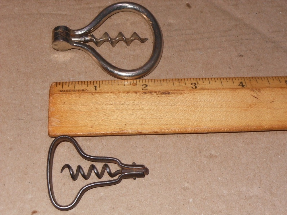 2 Antique Folding Bow / Harp Corkscrews - 1 Wester Bros Germany