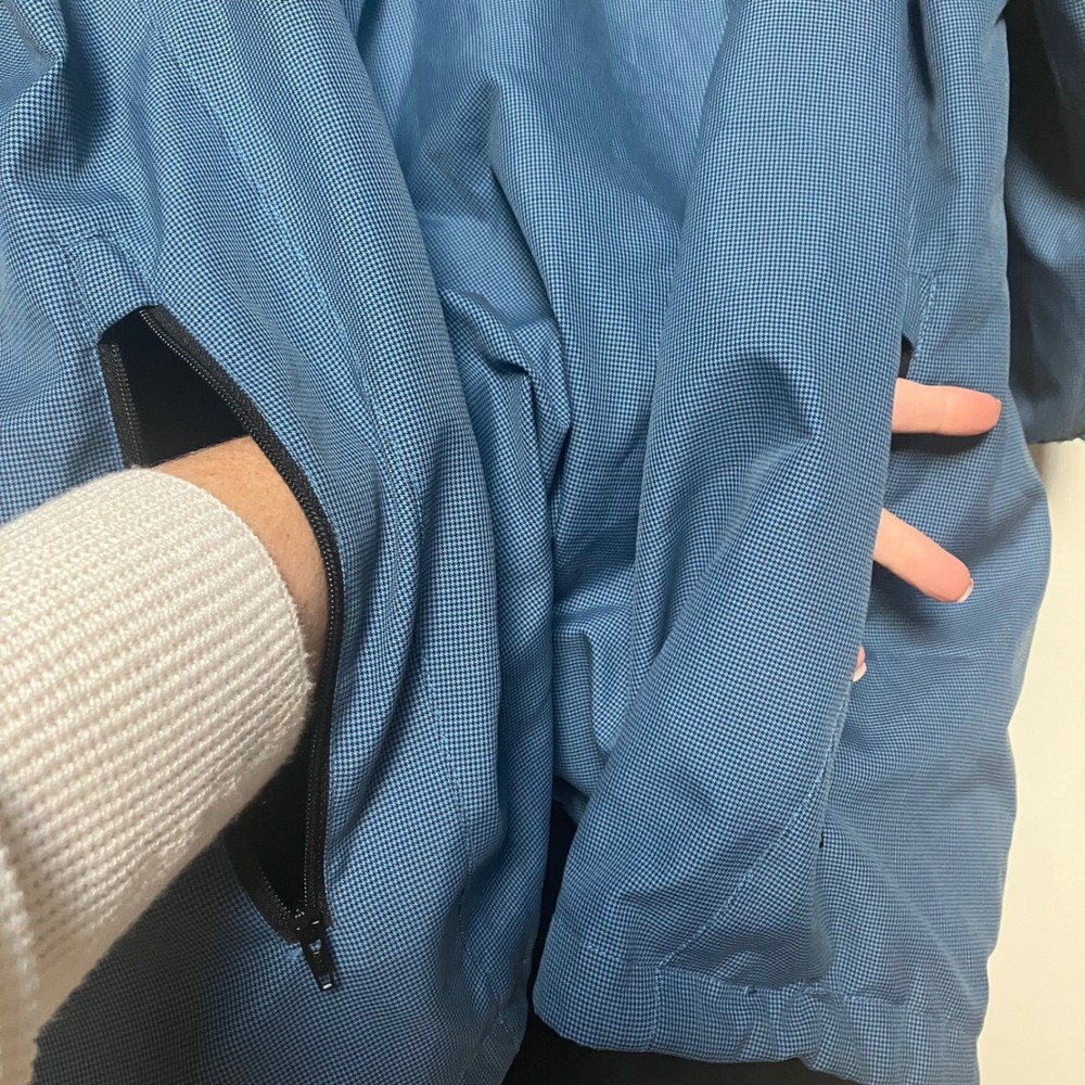 Zero Restriction Mens L Blue Black Waterproof Reversible Pullover Golf Jacket