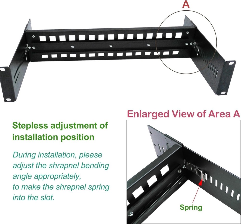 19 Inch Rack Mount DIN Rail Kit, Depth Adjustable Rackmount Din Rail Chassis